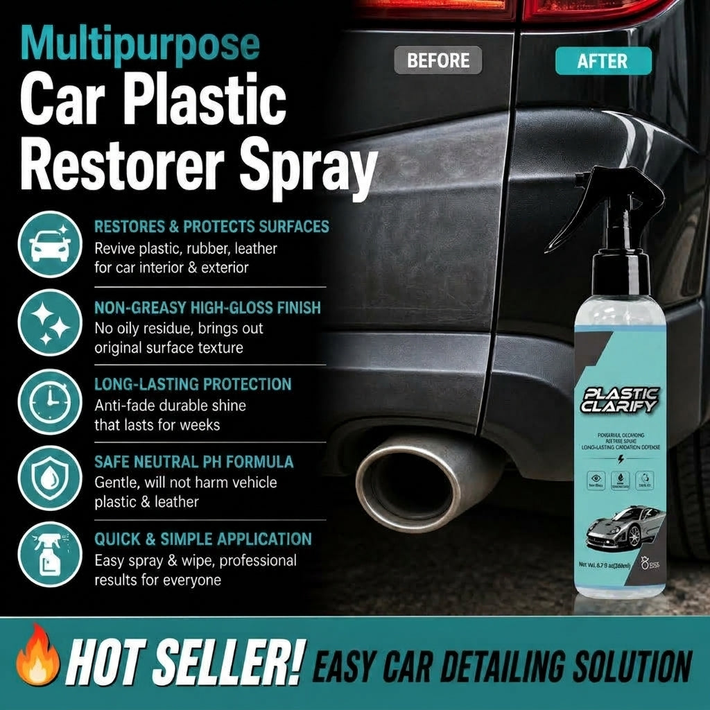 🔥Multipurpose Efficient Car Plastic Restorer Spray