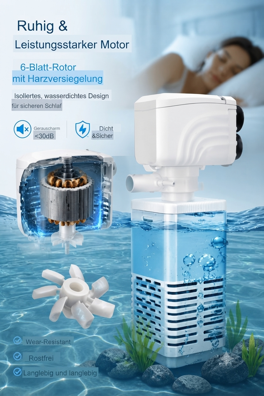🔥Zeitlich begrenztes Angebot – 6-in-1-Aquariumfilter – Filtration, Sauerstoffanreicherung & Wasserumwälzung
