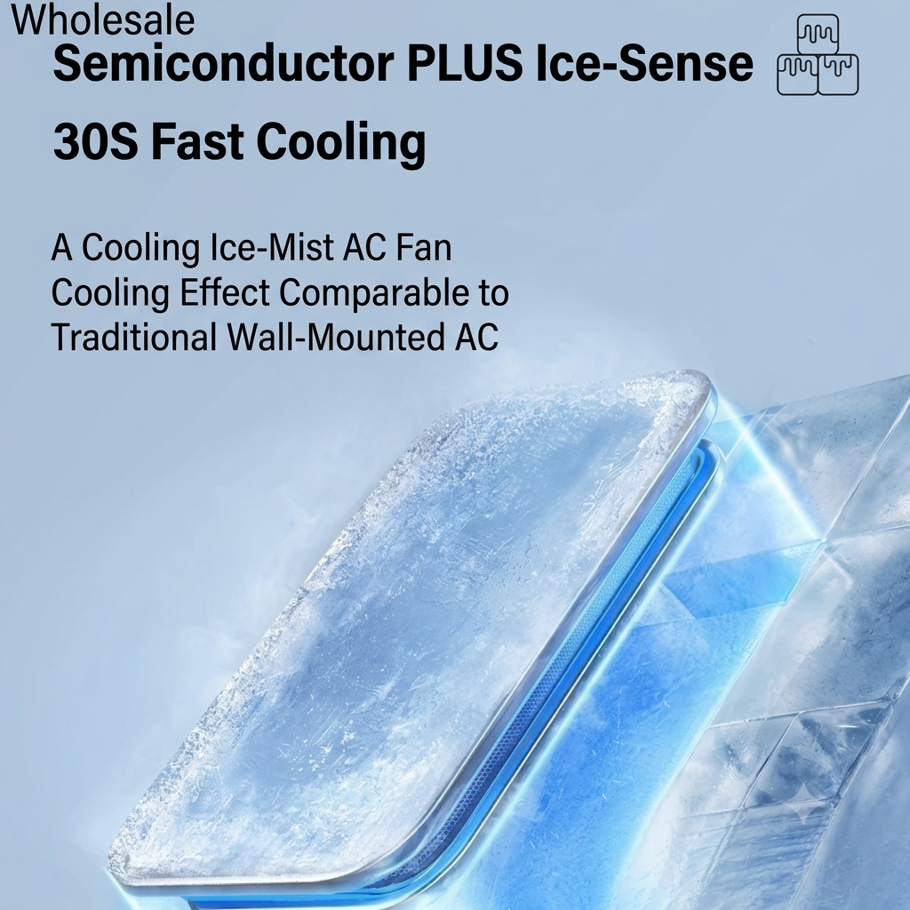 🔥 Drill-Free Wall Mount Ice Mist Cooling Fan, Wireless Rechargeable Portable Air Cooler, No Drill Hanging Cold Fan for Kitchen Household Use