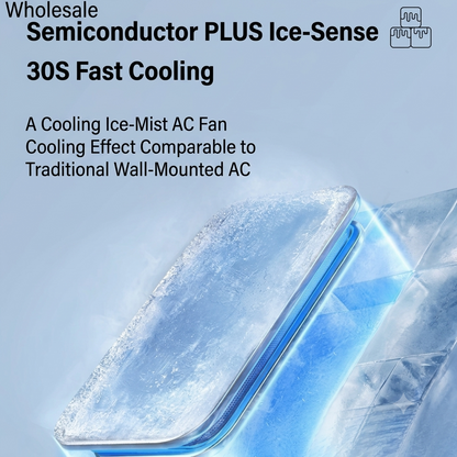 🔥 Drill-Free Wall Mount Ice Mist Cooling Fan, Wireless Rechargeable Portable Air Cooler, No Drill Hanging Cold Fan for Kitchen Household Use