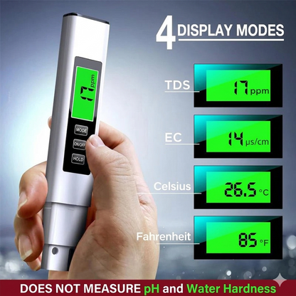 3-in-1 Digital Water Quality Tester Pen - Accurate TDS EC Temperature Detector for Drinking Water, Aquarium, Travel & Home Use
