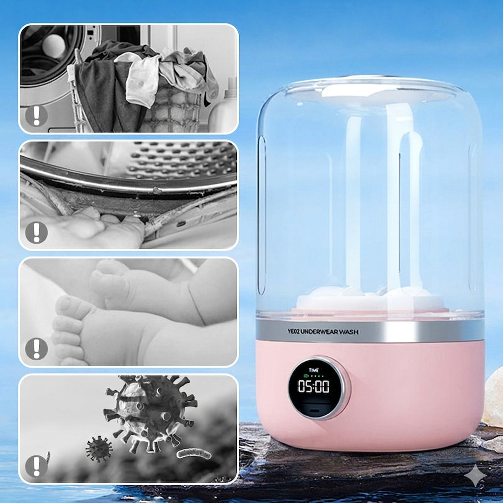🔥Last Day Sale 50% OFF😍Portable Rechargeable Mini Washing Machine for Underwear！🩲