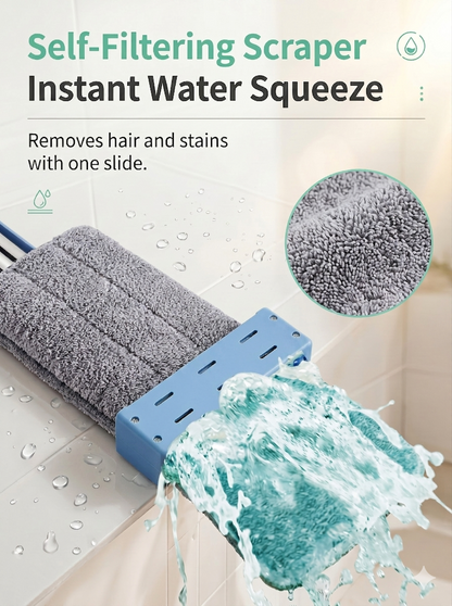 Household cleaning tool, no-rinse flat mop, suitable for both wet and dry use.
