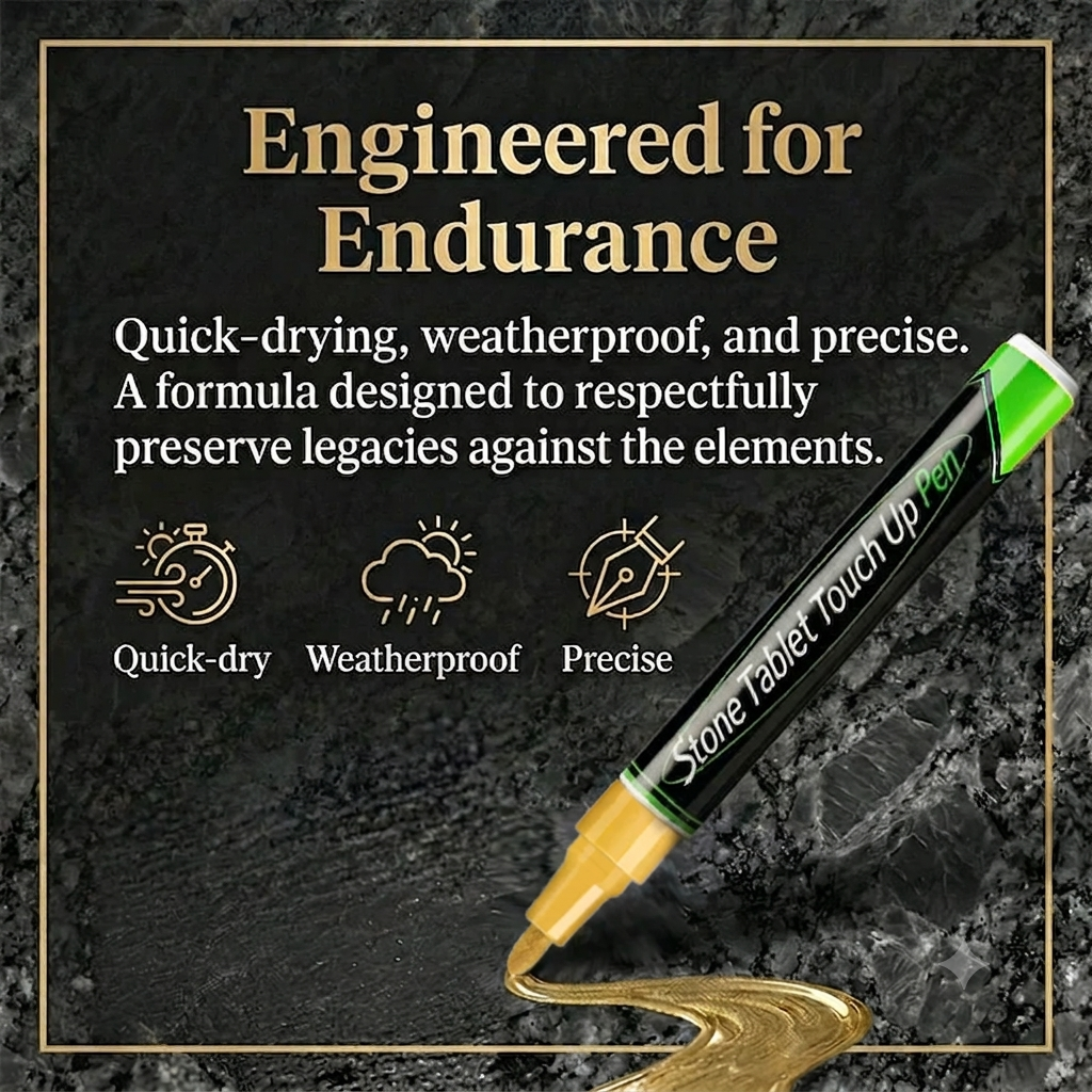 🔥3mm Large Tip Tombstone Repair Pen – Waterproof High Temp Resistant Stone Touch-Up Marker