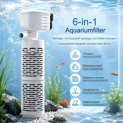 🔥Zeitlich begrenztes Angebot – 6-in-1-Aquariumfilter – Filtration, Sauerstoffanreicherung & Wasserumwälzung