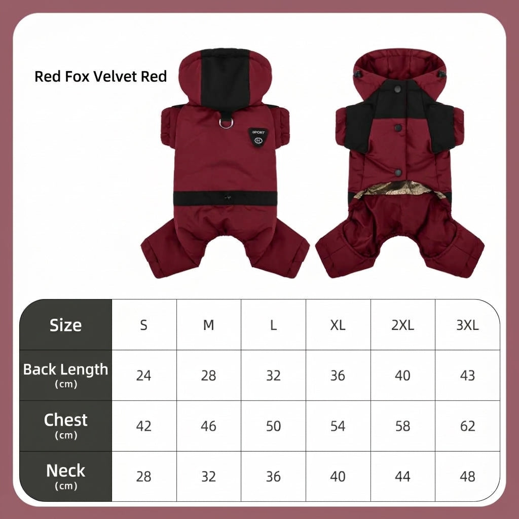 🐶New Dog 4-Legged Warm Cotton Hoodie✨Graphene Pet Down Coat, Waterproof Color Block Dog Jacket