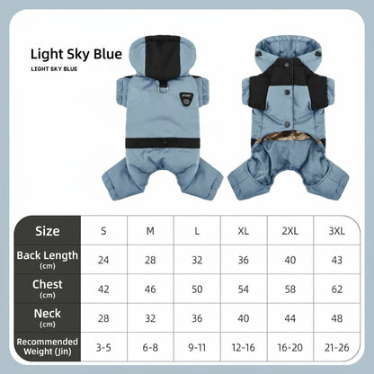 🐶New Dog 4-Legged Warm Cotton Hoodie✨Graphene Pet Down Coat, Waterproof Color Block Dog Jacket