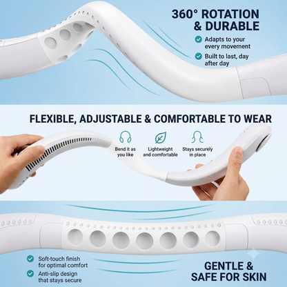 🔥Portable Bladeless Neck Fan Hands Free Personal Cooling Fan With 360° Airflow For Hot Summer Days