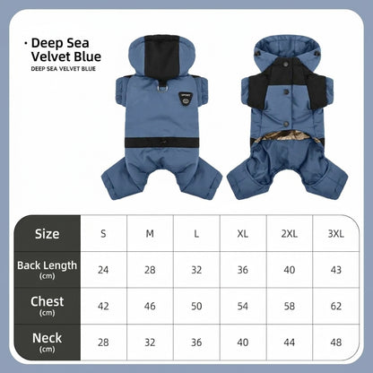 🐶New Dog 4-Legged Warm Cotton Hoodie✨Graphene Pet Down Coat, Waterproof Color Block Dog Jacket