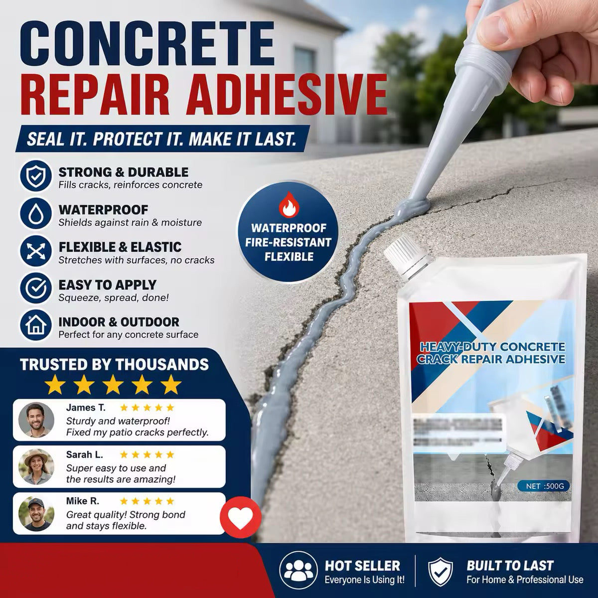 🔥Limited time 50% OFF! 👷‍♂️ Heavy-Duty Concrete Crack Repair Adhesive