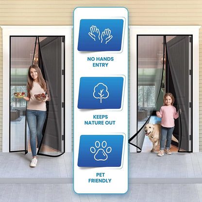 🦟 Easy Install Anti-Mosquito Door Curtain with Magnetic Closure Keeps Insects Out and Fresh Air In Effortlessly