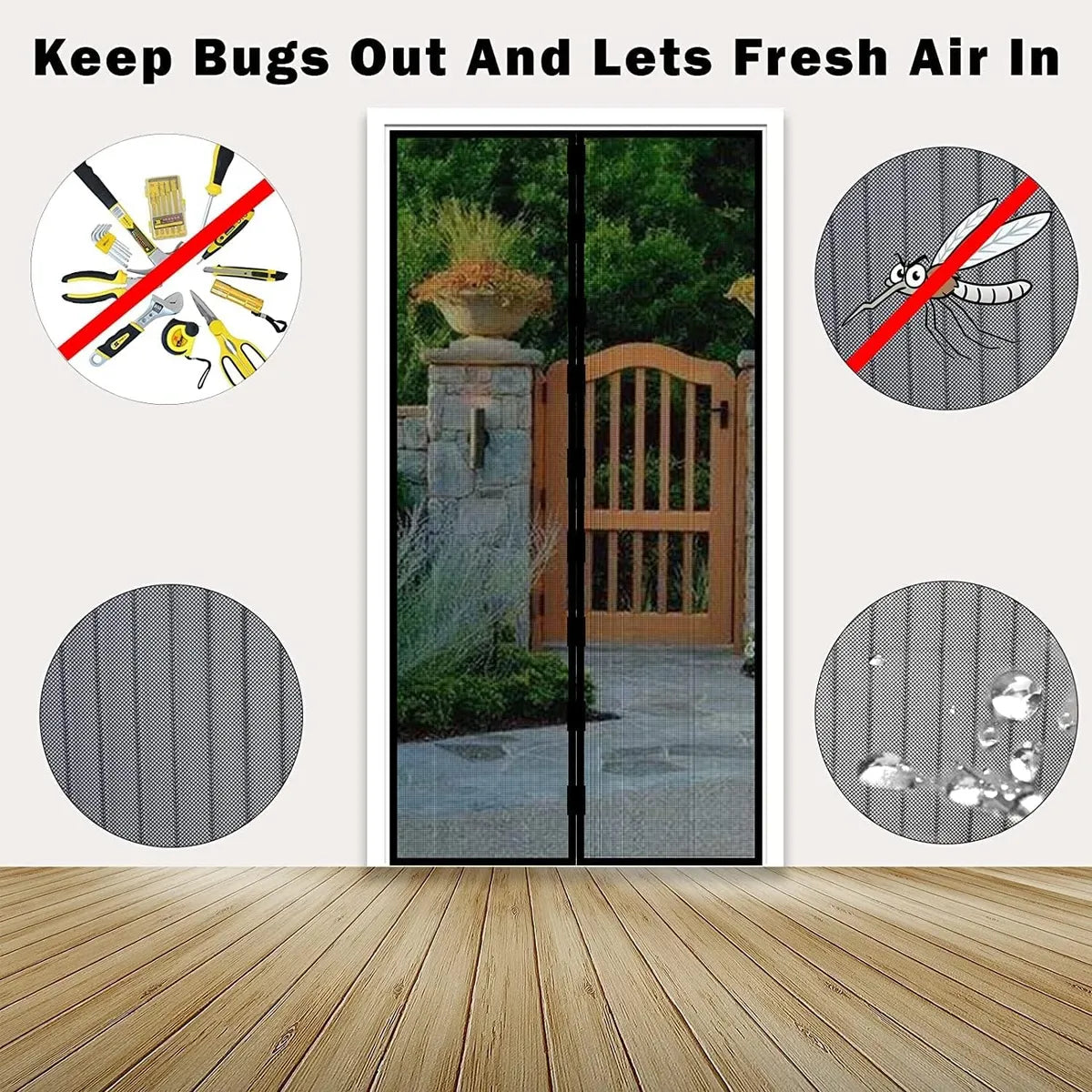 🦟 Easy Install Anti-Mosquito Door Curtain with Magnetic Closure Keeps Insects Out and Fresh Air In Effortlessly