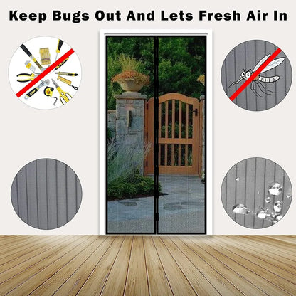 🦟 Easy Install Anti-Mosquito Door Curtain with Magnetic Closure Keeps Insects Out and Fresh Air In Effortlessly