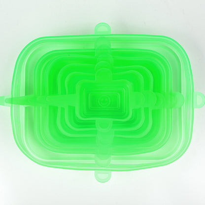 ❄️50% Discount，Buy one get one free!🥣 Reusable Silicone Food Storage Lids 6-Piece – Elastic Stretch Lids for Bowls, Fruit & Leftovers