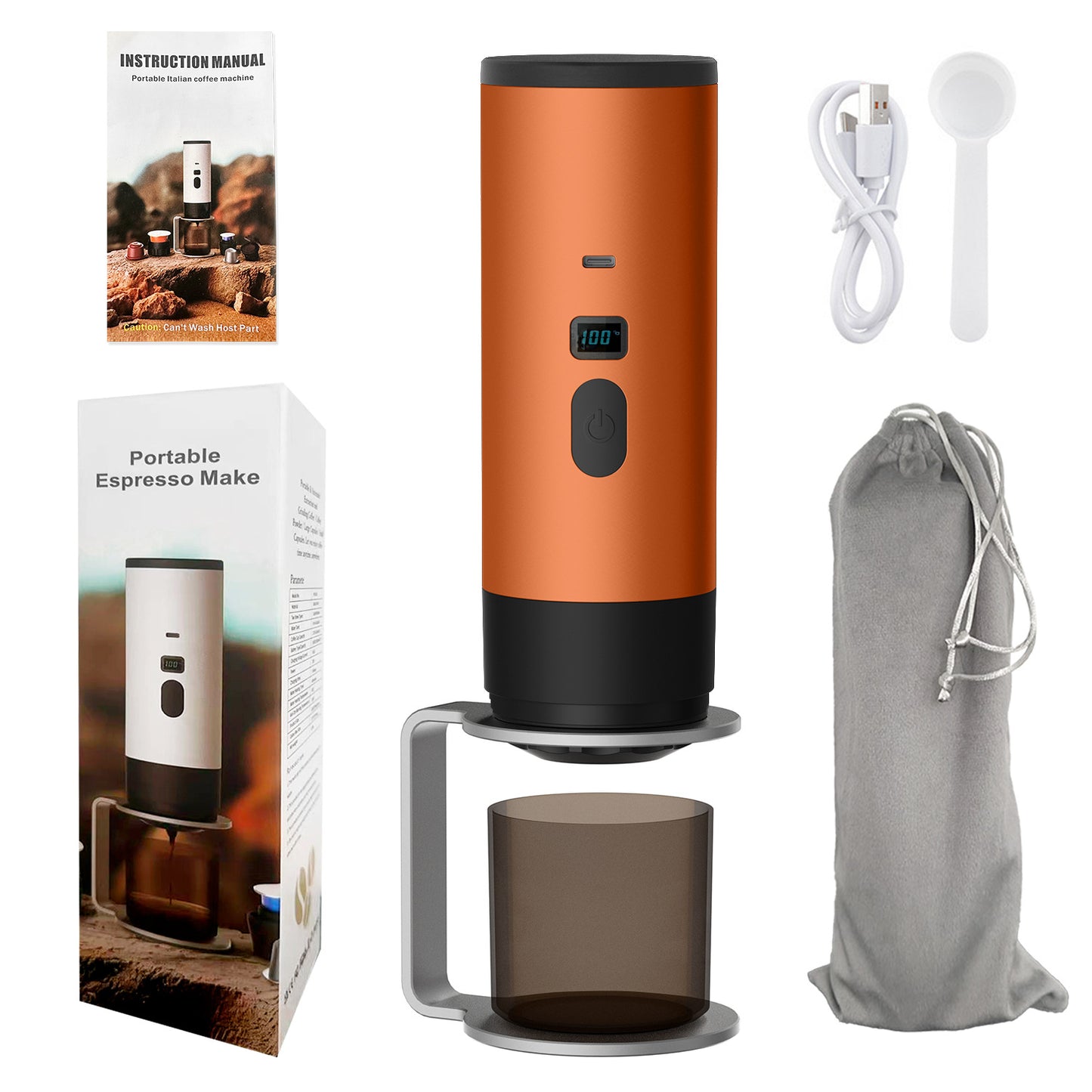 ✨ 2-in-1 Capsule & Ground Coffee Mini Machine For Road Trip & Outdoor Adventure