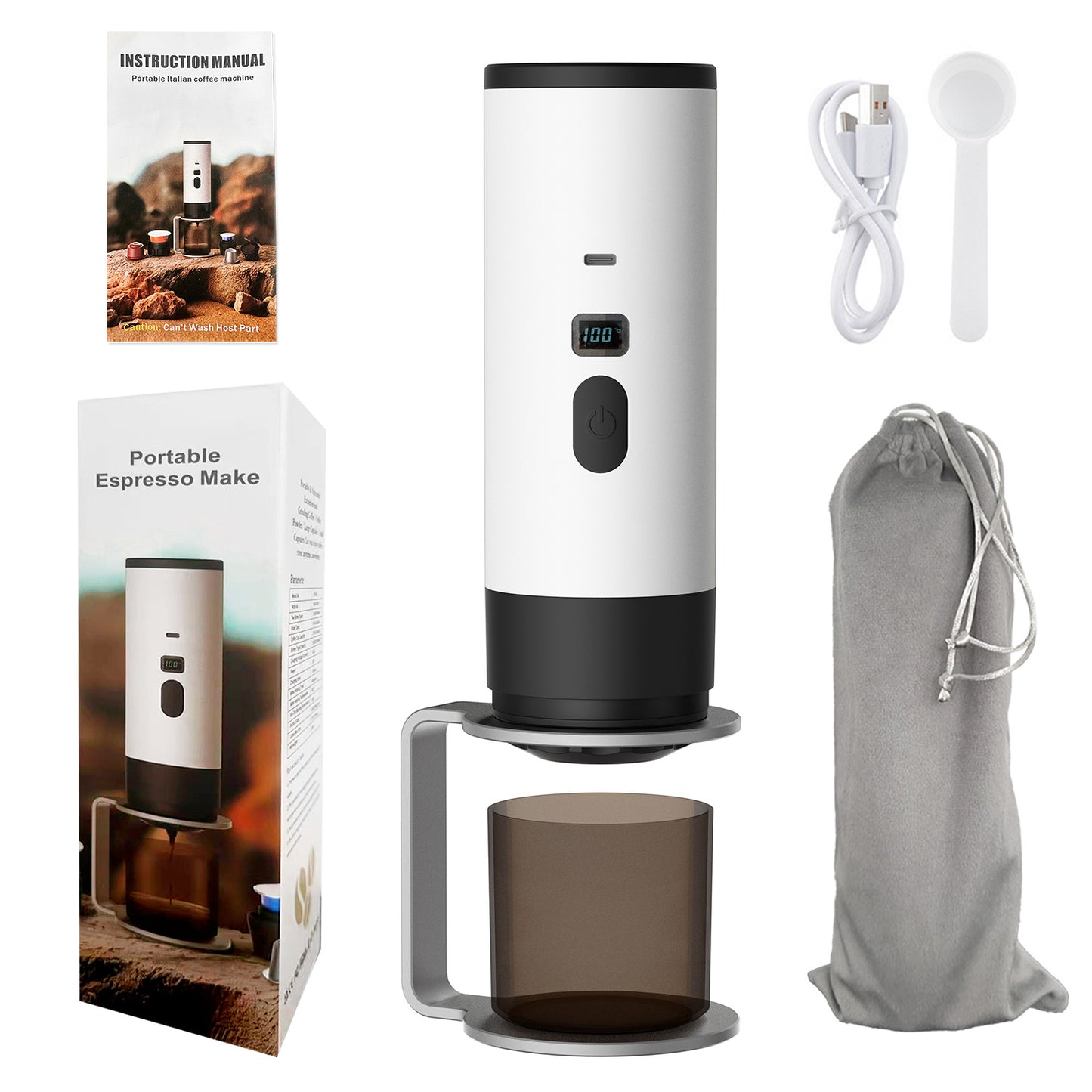 ✨ 2-in-1 Capsule & Ground Coffee Mini Machine For Road Trip & Outdoor Adventure