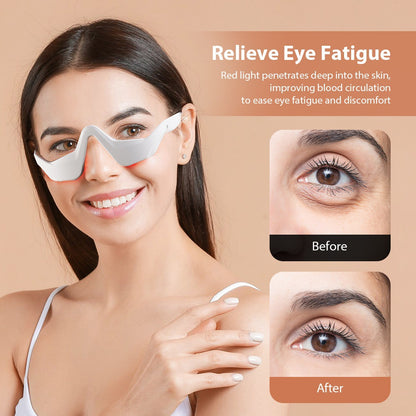 2-in-1 EMS Microcurrent & Red Light Eye Massage Beauty Instrument, At-Home Under-Eye Skin Tightening Tool for Dark Circles, Eye Bags, Wrinkles & Tired Eyes