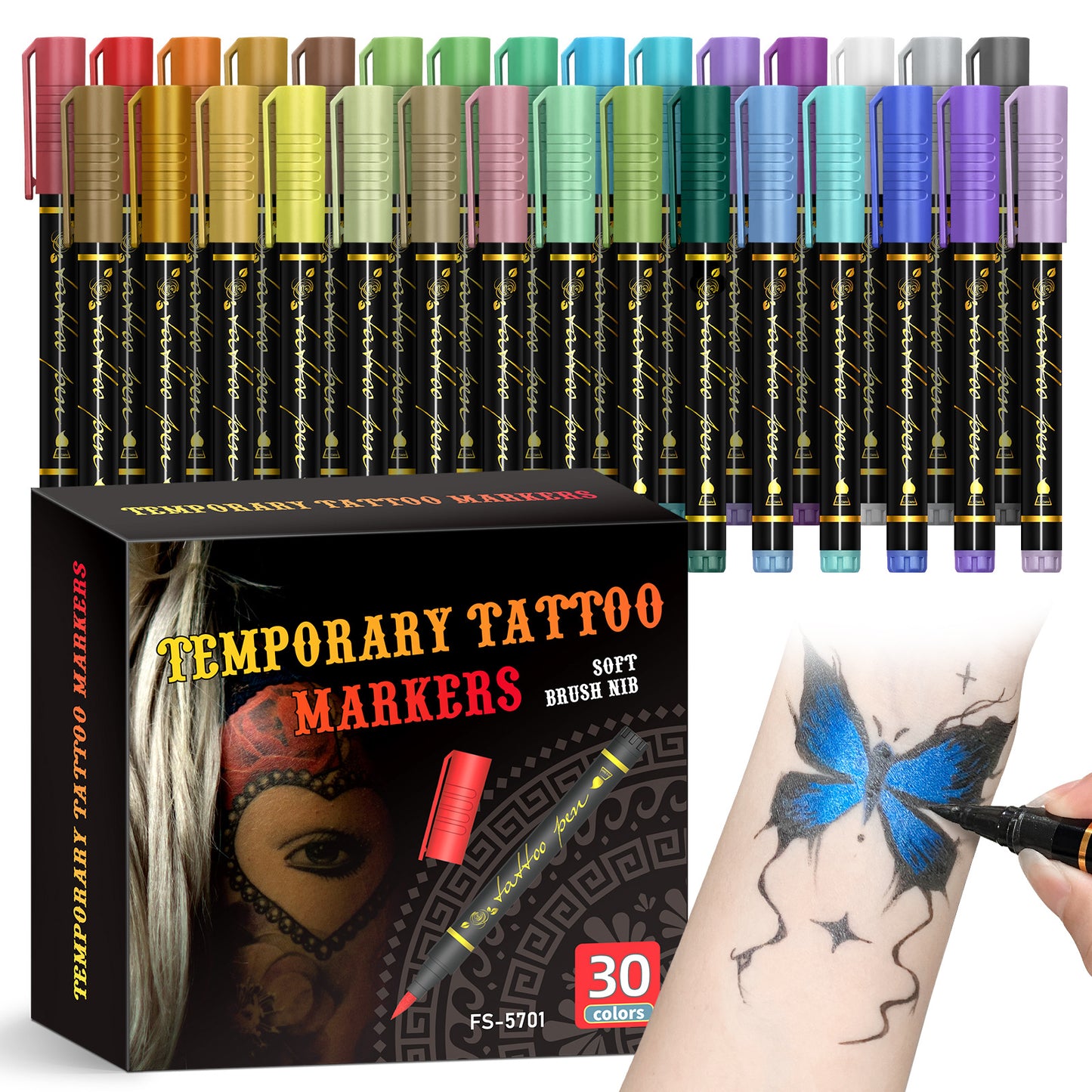 🔥2026 New Temporary Tattoo Marker Set Skin Paint Pen