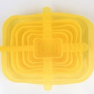 ❄️50% Discount，Buy one get one free!🥣 Reusable Silicone Food Storage Lids 6-Piece – Elastic Stretch Lids for Bowls, Fruit & Leftovers
