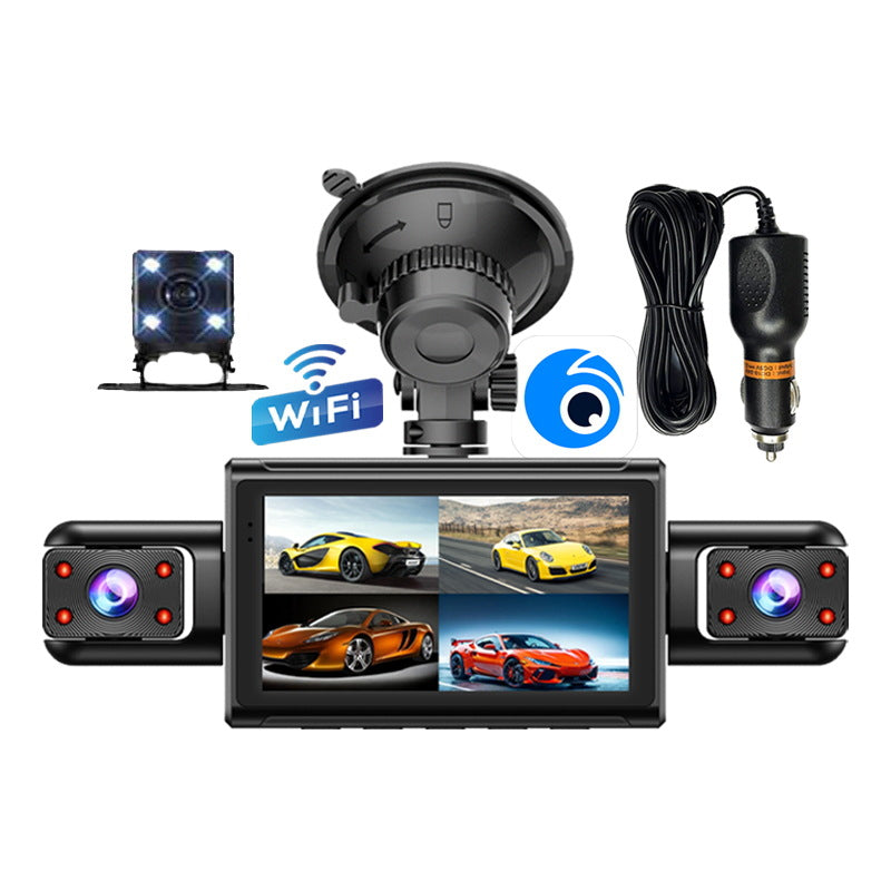 🚗High-Definition 4-Channel Dash Cam – 360° Coverage with No Blind Spots, 24-Hour Comprehensive Monitoring