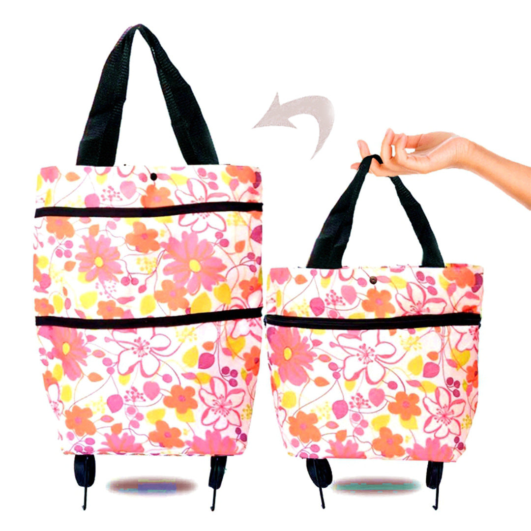 🔥 Limited Time 50% OFF 🛒 2-in-1 Foldable Grocery Bag & Rolling Cart