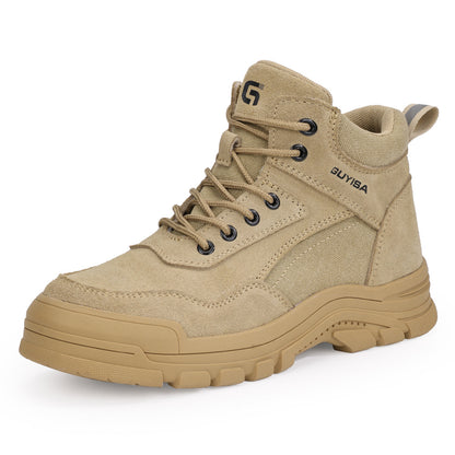 🔥 2026 New High Top Safety Work Boots, Steel Toe Anti-Smashing Anti-Puncture Slip Resistant Industrial Protective Labor Shoes for Construction Warehouse Factory