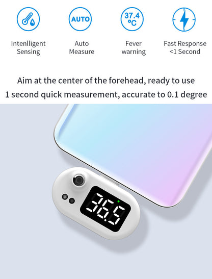 🔥Plug-In Phone Thermometer｜No Battery, Instant Accurate Non-Contact Temp Reading
