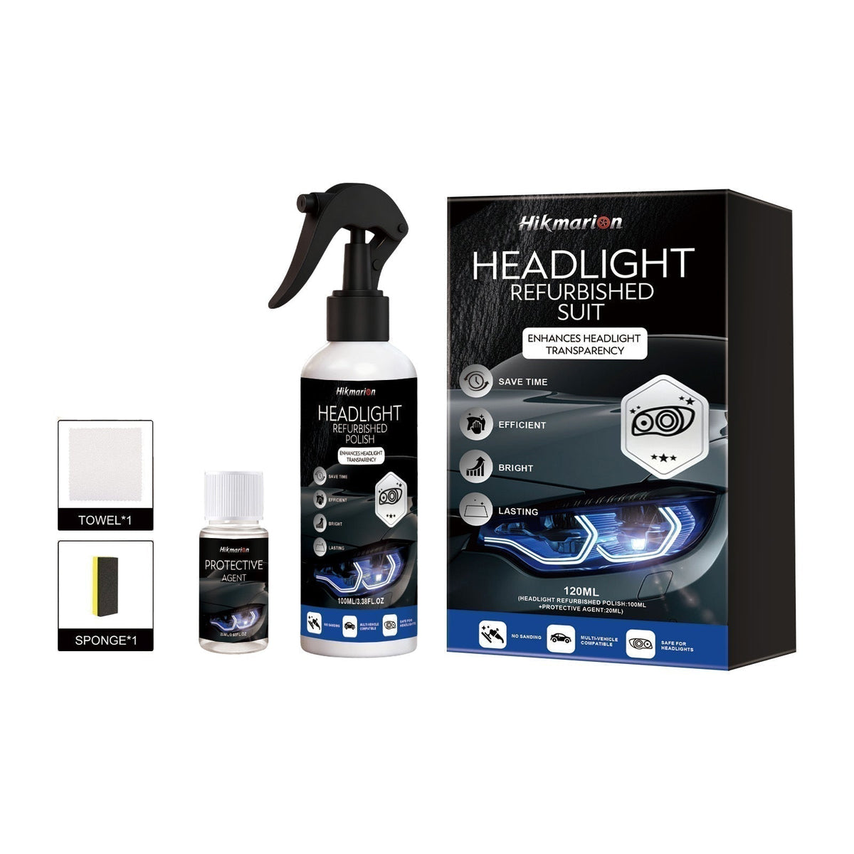 🚗🔥 BUY 1 GET 1 FREE🔥Car Headlight Restoration Kit, Remove Yellowing & Haze, Restore Clear Shiny Headlights✨