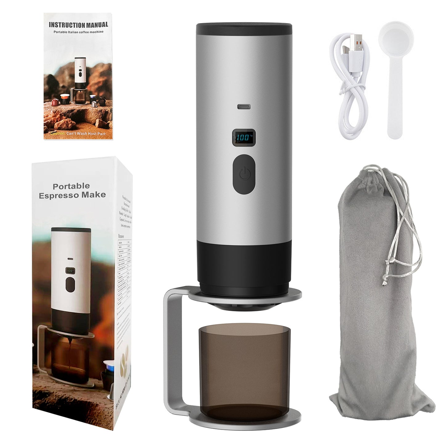 ✨ 2-in-1 Capsule & Ground Coffee Mini Machine For Road Trip & Outdoor Adventure