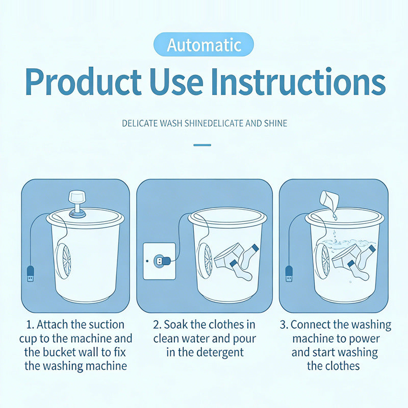 🧺 Imported Portable Ultrasonic Washing Machine with Powerful Turbine Cleaning