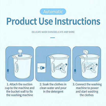 🧺 Imported Portable Ultrasonic Washing Machine with Powerful Turbine Cleaning