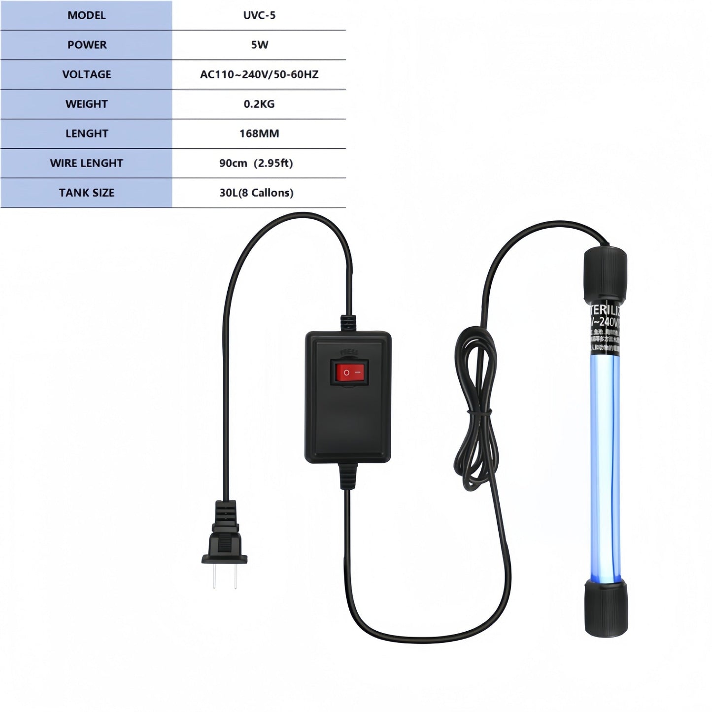 💧 Submersible UV Sterilizer Lamp Eliminates Green Water & Keeps Aquarium Crystal Clear