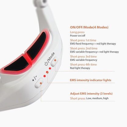 2-in-1 EMS Microcurrent & Red Light Eye Massage Beauty Instrument, At-Home Under-Eye Skin Tightening Tool for Dark Circles, Eye Bags, Wrinkles & Tired Eyes
