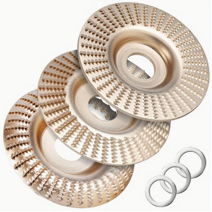 🔥3PCS Carbide Wood Carving Disc | Angle Grinder Wood Shaping & Polishing Wheel