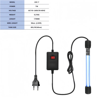 💧 Submersible UV Sterilizer Lamp Eliminates Green Water & Keeps Aquarium Crystal Clear