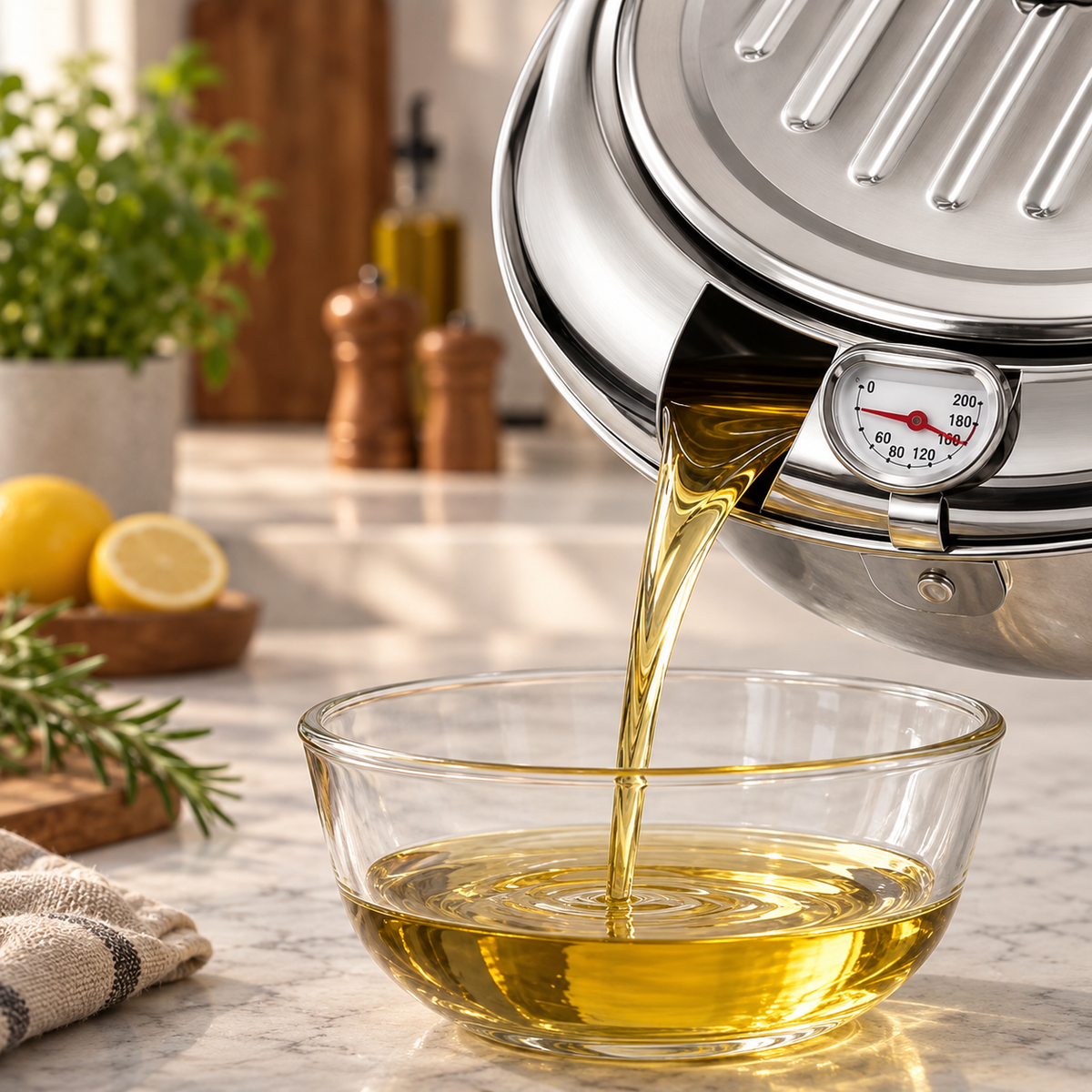 🍳Stainless Steel Tempura Deep Fryer | With Thermometer & Oil Draining Rack, Perfect for Home Deep Frying