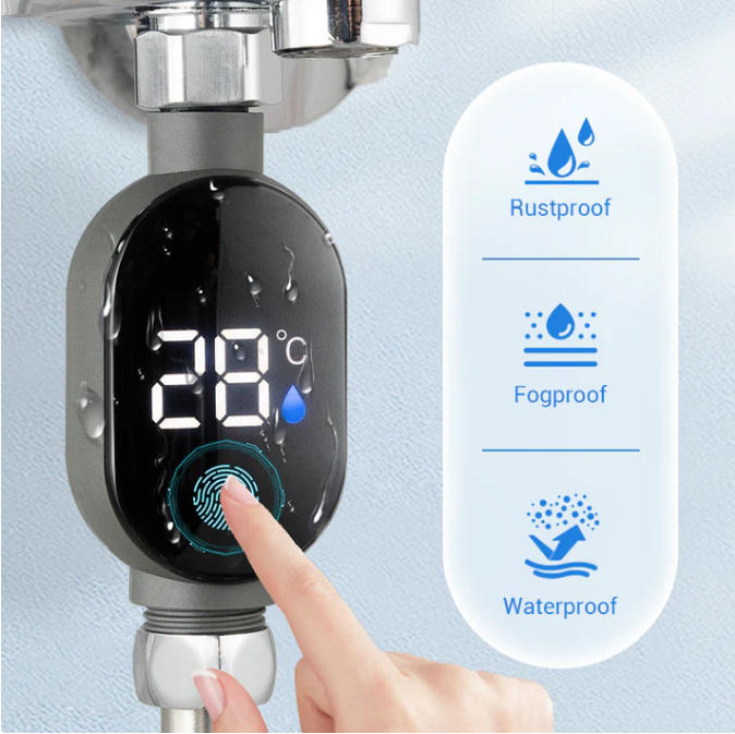Shower thermometer - Instant digital display, waterproof and easy to install, ensuring shower safety.