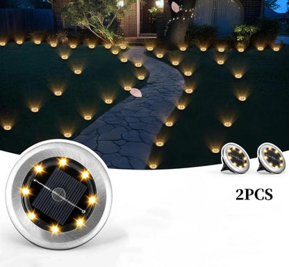Outdoor Waterproof Solar Ground Light - 2 Pack/Set