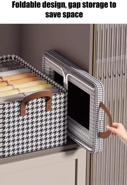 🔥Limited Time: Buy One Get One + Extra 50% Off🔥Premium Houndstooth Clothes Bin | Save 80% Closet Space, Dust & Moisture Resistant