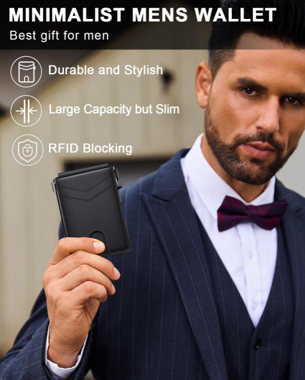 🔥RFID Anti Skimming | Ultra Slim Metal Card Wallet for Men