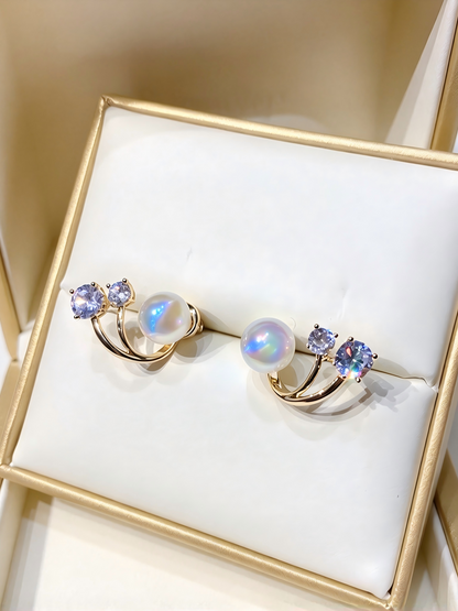 Pearl and Zircon Earrings