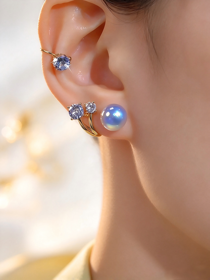 Pearl and Zircon Earrings