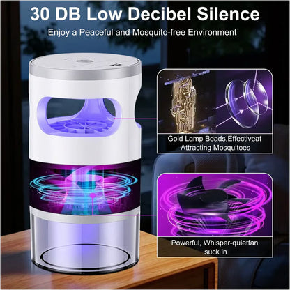 🦟 50% OFF NOW!🔇 Indoor LED Bug Zapper – Bionic UV Light Trap & Night Light – Quiet & Safe for Bedroom – Chemical-Free Mosquito Killer 💡