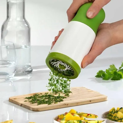 🌿White & Green Compact Cordless Herb Chopper, Efficient Cilantro & Herb Mincer, Easy to Operate & Clean