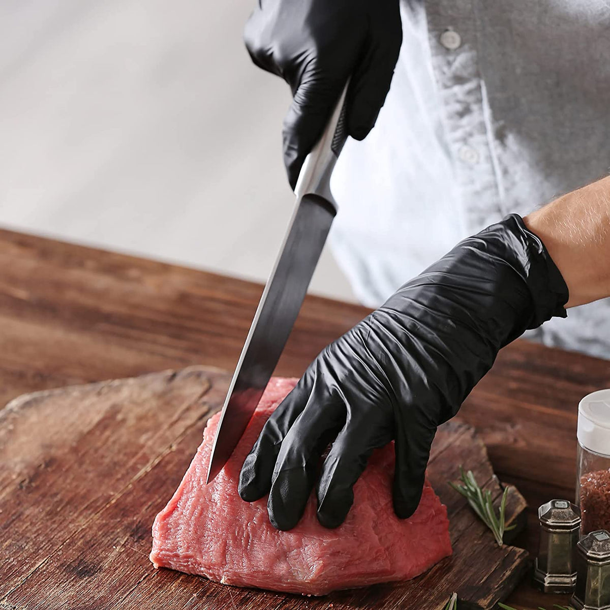 Disposable Black Nitrile Gloves Safety Tools For Household Cleaning(100 pcs)