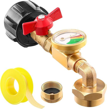 🔥 Top 90° Elbow Propane Refill Adapter With Pressure Gauge