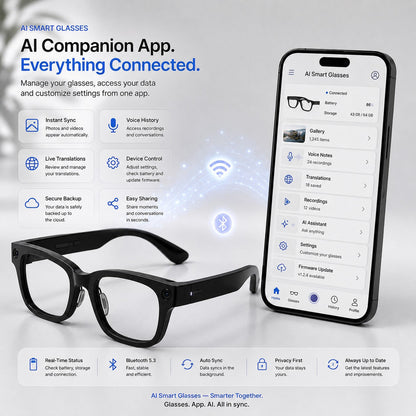 👓 50% OFF AI Smart Glasses 🎥 4K POV Camera | Multi-Language Translation & AR Navigation