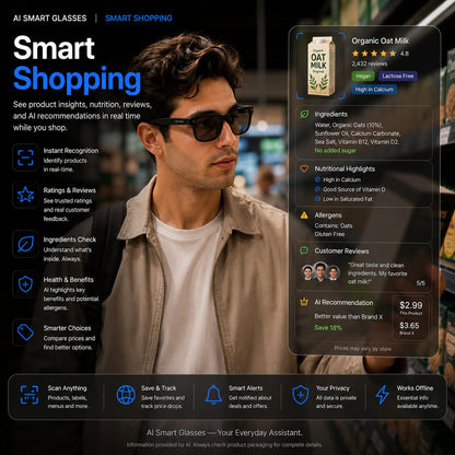 👓 50% OFF AI Smart Glasses 🎥 4K POV Camera | Multi-Language Translation & AR Navigation