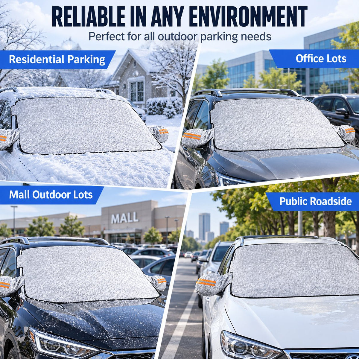 🔥Half Price Today - Universal Car Windshield Cover – Frost Protection in Winter, Sun Protection in Summer