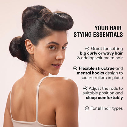 🔥 Heatless Hair Curling Rod, Overnight No-Heat Curls Tool, Get Perfect Natural Wavy Hair While Sleeping No Heat Damage Hair Styling Roller
